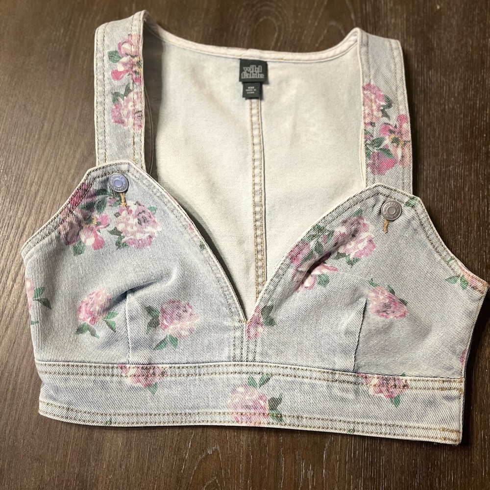 Semi Corset Jeans Crop Top